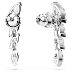 Mesmera earrings Marquise cut, White, Rhodium plated